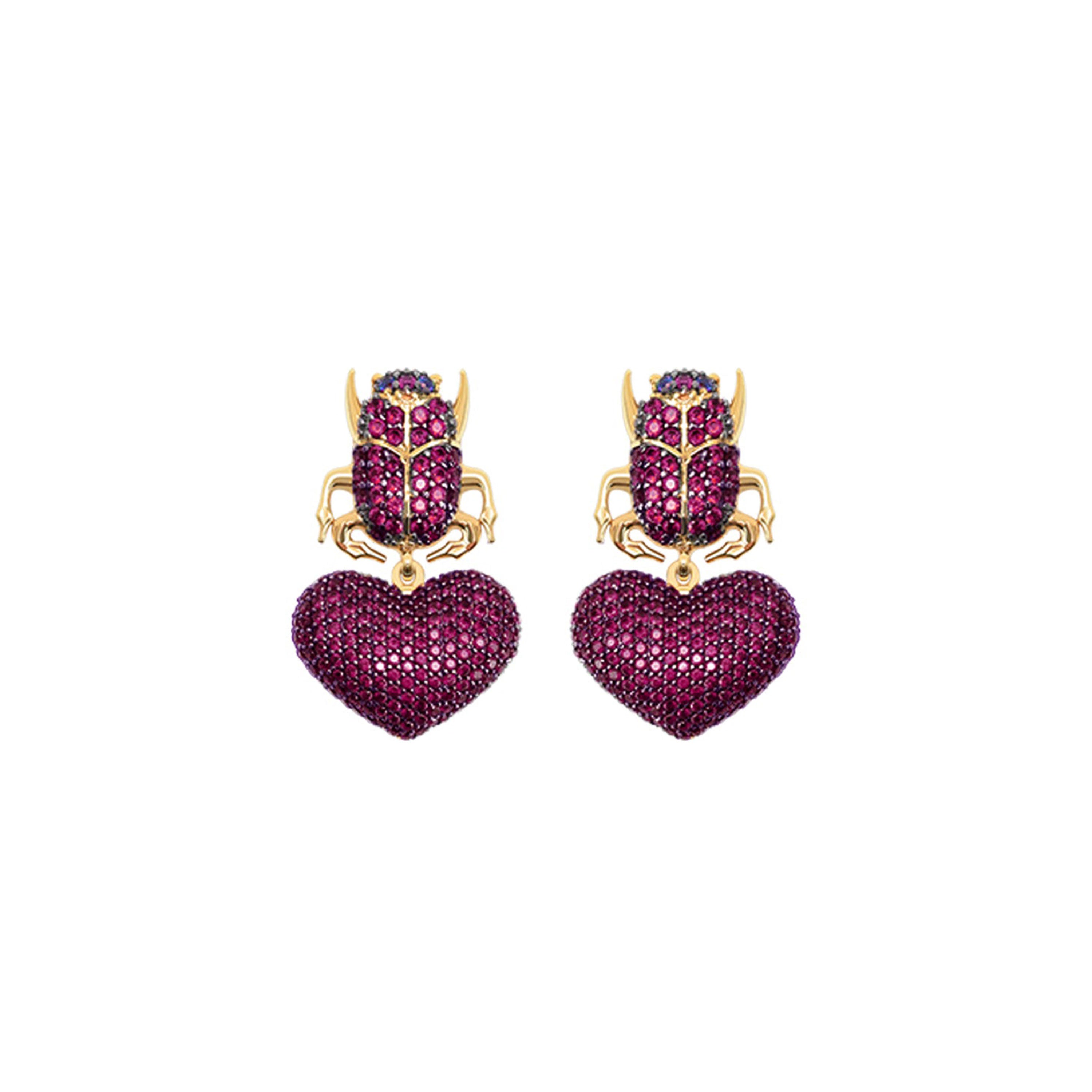 MINI SCARAB MON AMOUR EARRINGS