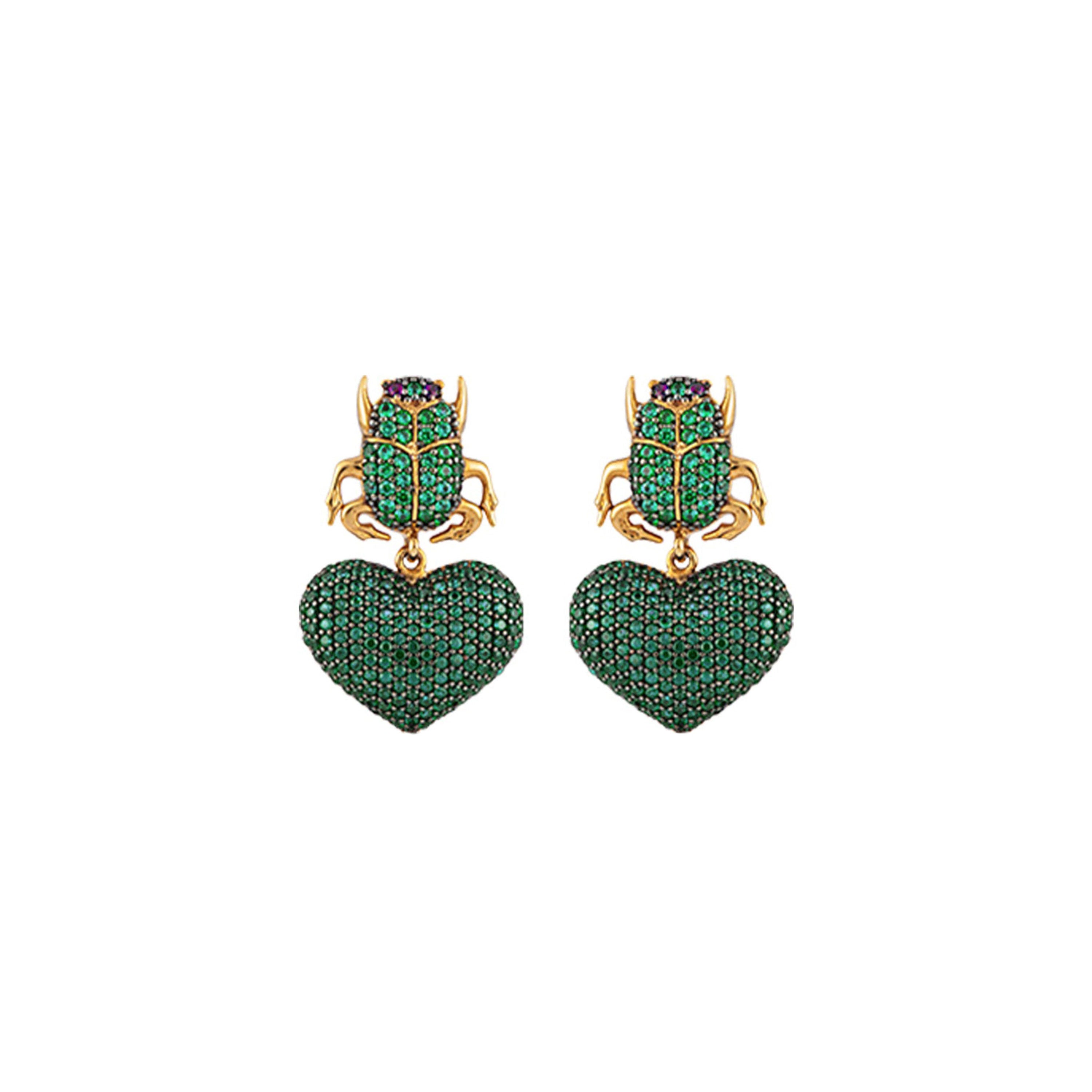 MINI SCARAB MON AMOUR EARRINGS