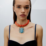 SCARAB CORAL NECKLACE