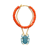 SCARAB CORAL NECKLACE
