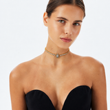 BEGÜM KHAN Serdarino tennis choker necklace with crystal turtle charm, stylish jewelry accessory for elegant looks