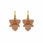 BEGÜM KHAN Orchid Juvena hoop earrings featuring dusty blush petal design, elegant and lightweight jewelry for everyday wear.