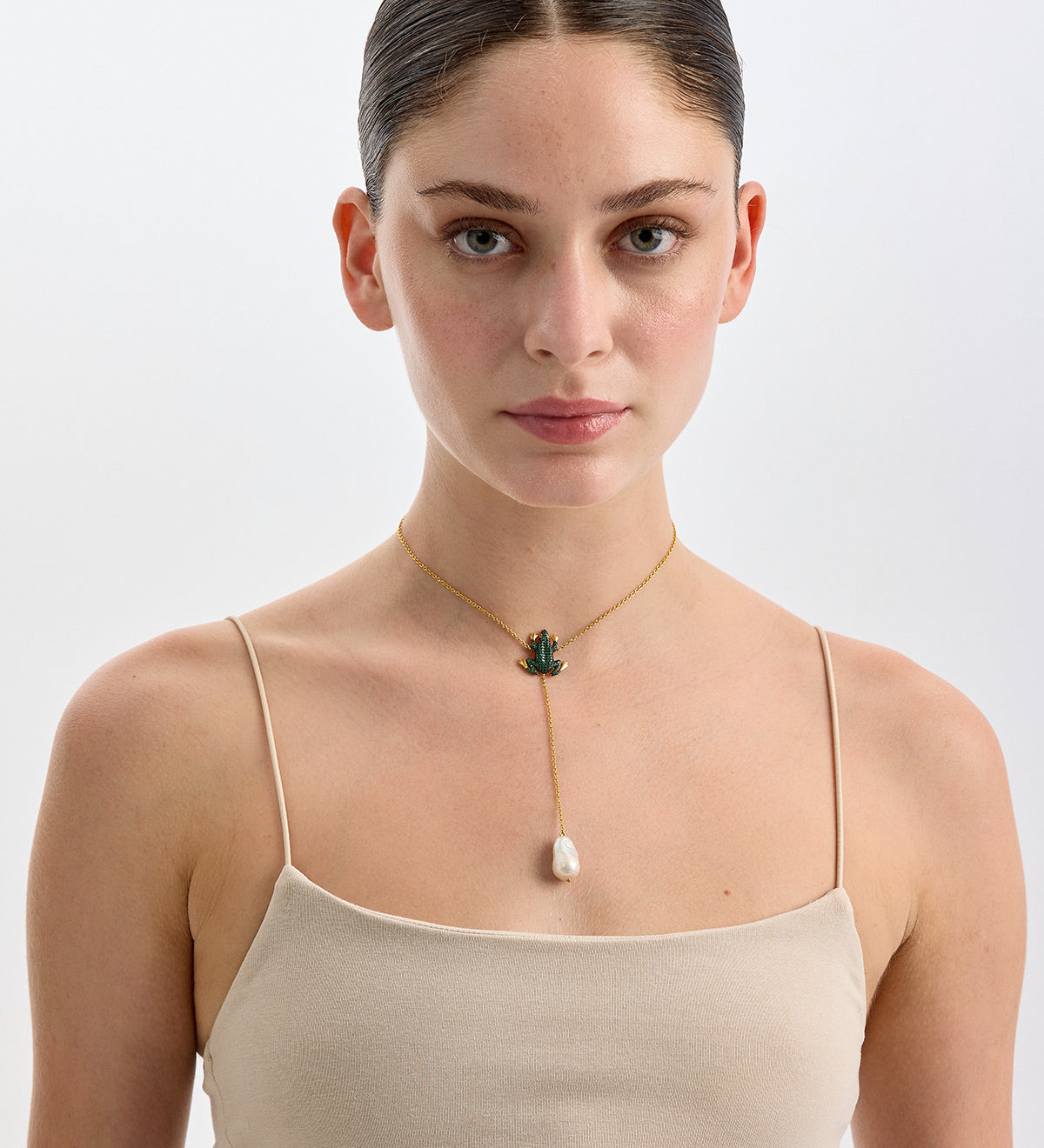 Mini Frog Invisible Necklace by BEGÜM KHAN
