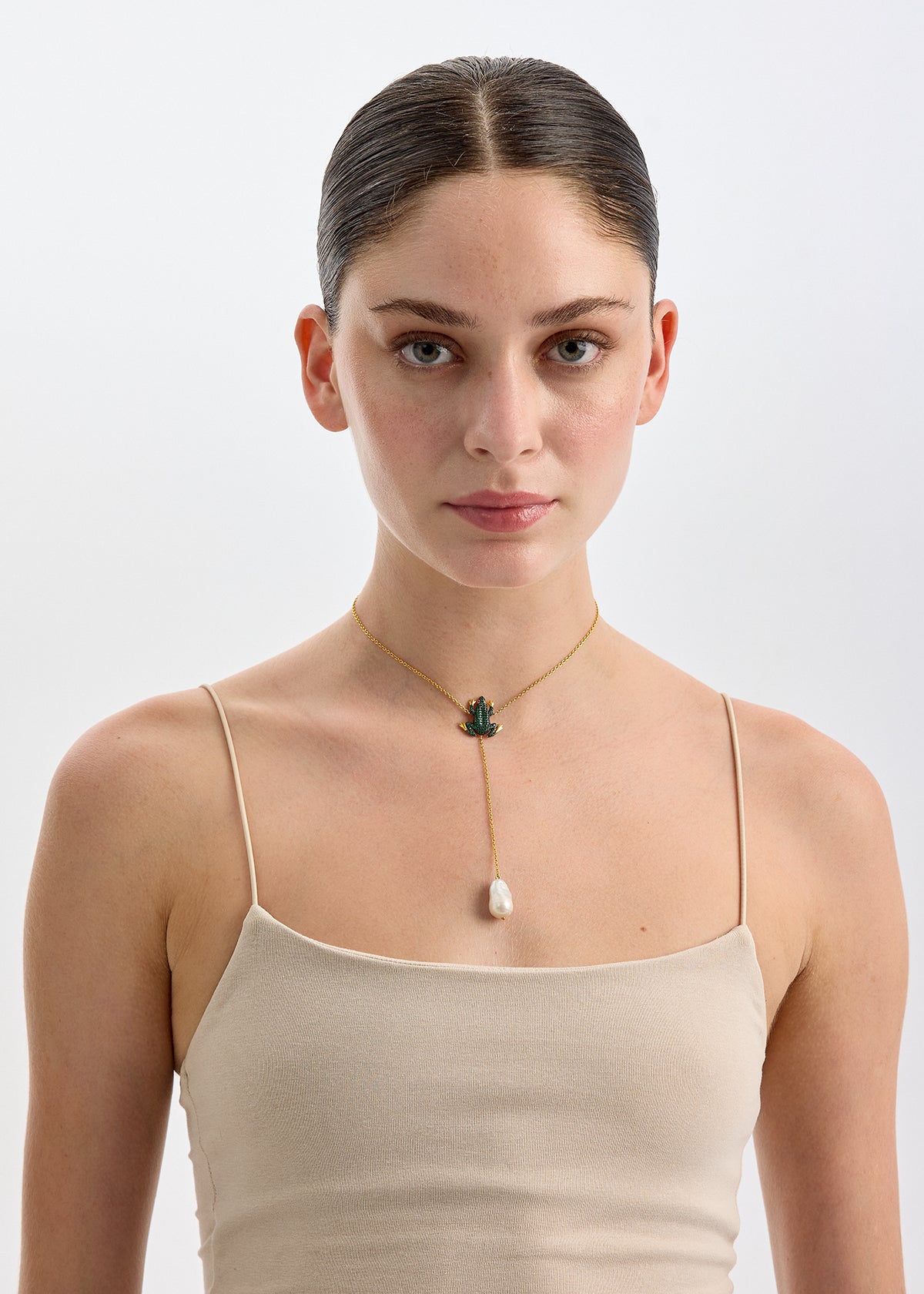 Mini Frog Invisible Necklace by BEGÜM KHAN