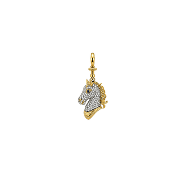 Mini horse charm from BEGÜM KHAN, featuring a detailed silver horse design, perfect for jewelry or accessories.