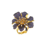 Mor renkte BEGÜM KHAN IRIS RING yüzük, detaylı tasarımıyla şık ve modern takı aksesuarı.