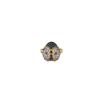 Pink ladybug-shaped crystal ring by BEGÜM KHAN, featuring a black band and detailed ladybug design.