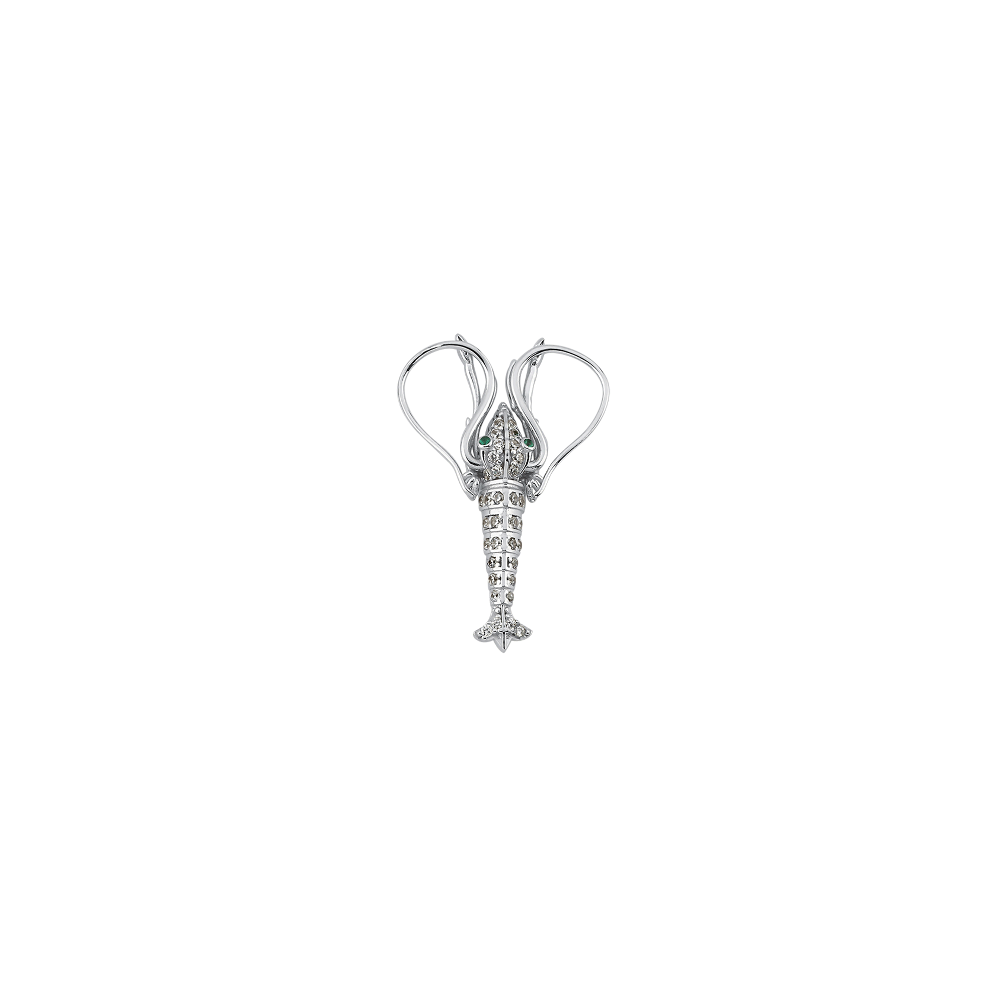 BEGÜM KHAN langostino piercing in platinum, featuring a sleek, curved design suitable for ear or cartilage piercing.
