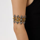 BEGÜM KHAN Maharani bracelet with intricate design featuring gold and gemstone accents, elegant jewelry accessory