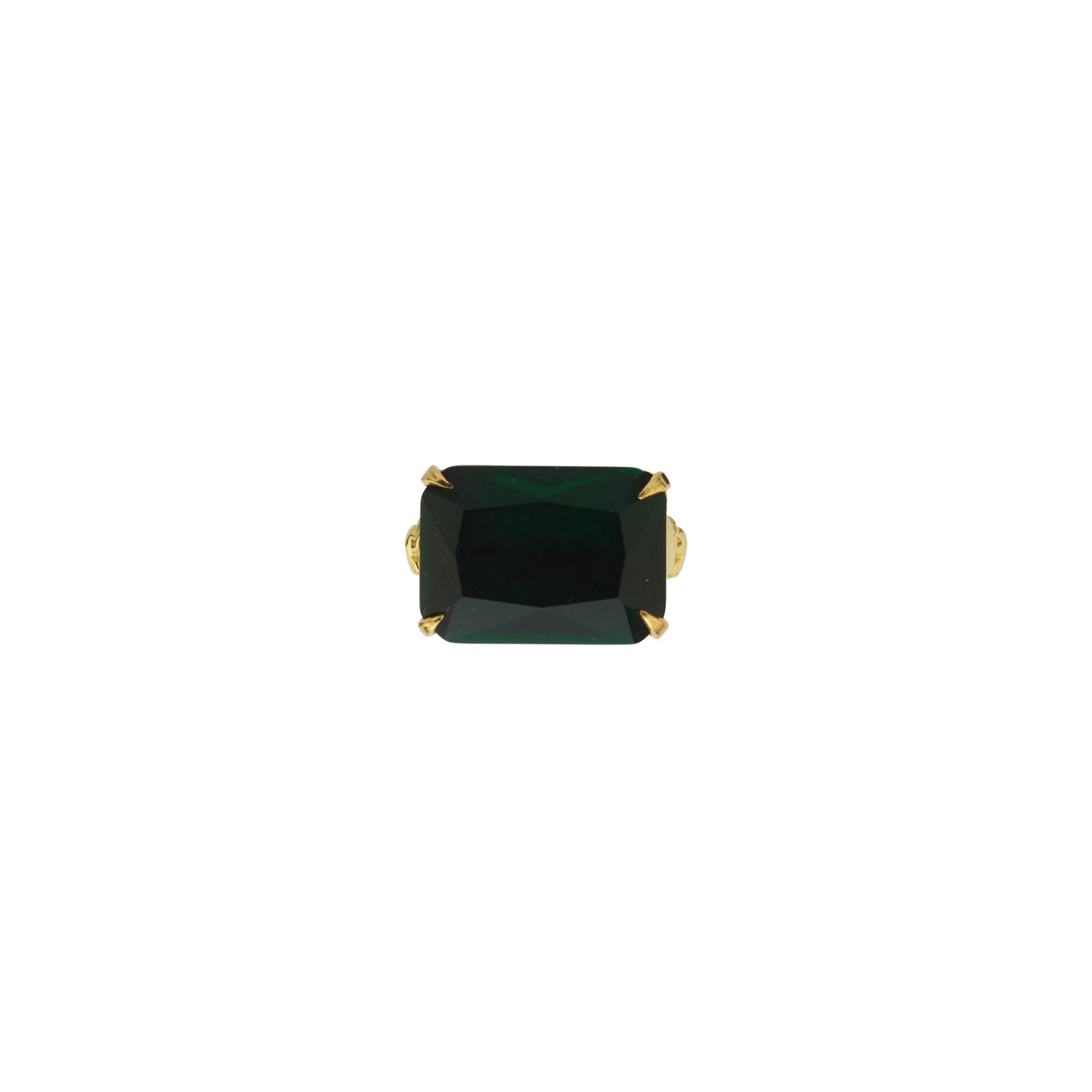 Beğüm Khan Marry Me ring with a green gemstone, showcasing a delicate gold band perfect for engagement or special occasions.