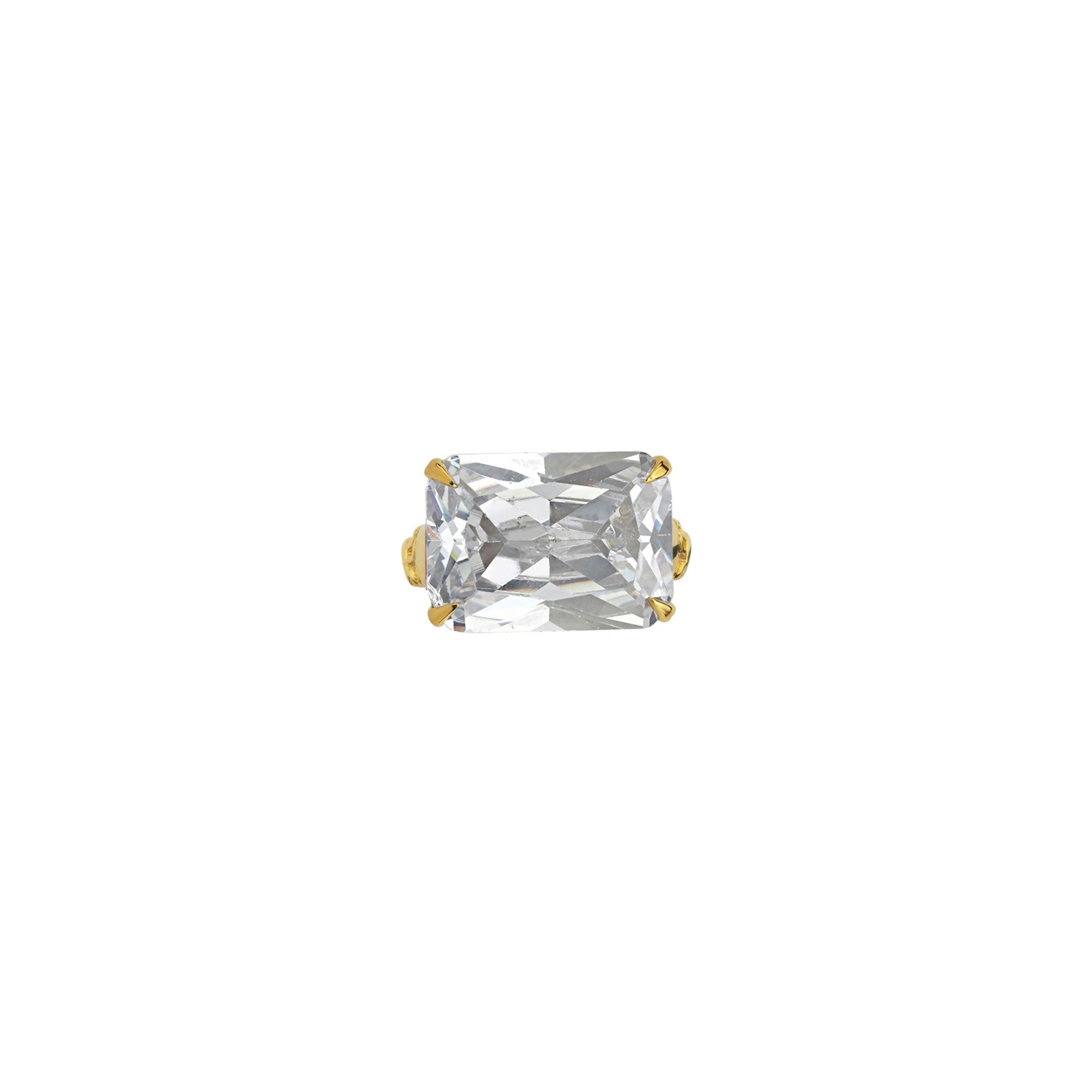 Beğüm Khan MARRY ME ring featuring a sparkling crystal centerpiece, elegant design perfect for engagement or special occasions.
