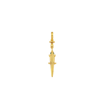 Mini crocodile charm by BEGÜM KHAN, detailed silver jewelry charm featuring a realistic crocodile design.