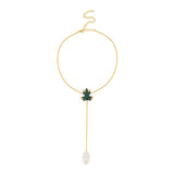 Mini Frog Invisible Necklace by BEGÜM KHAN – green