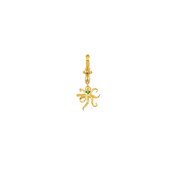 Small BEGÜM KHAN nano octopus charm with detailed tentacles and eyes, perfect for jewelry or accessories.