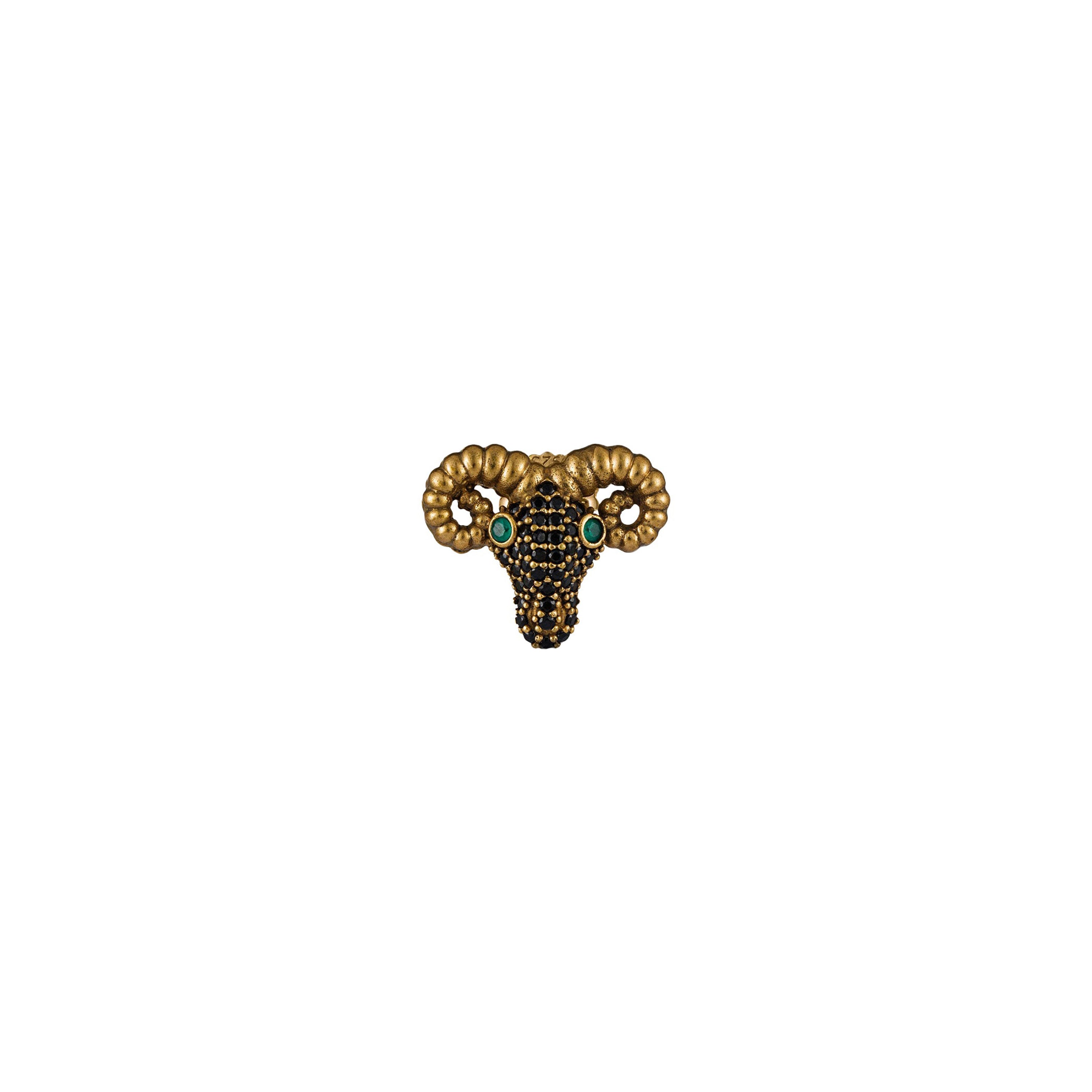 Black RAM piercing by BEGÜM KHAN featuring a detailed ram head design for ear or body piercing.
