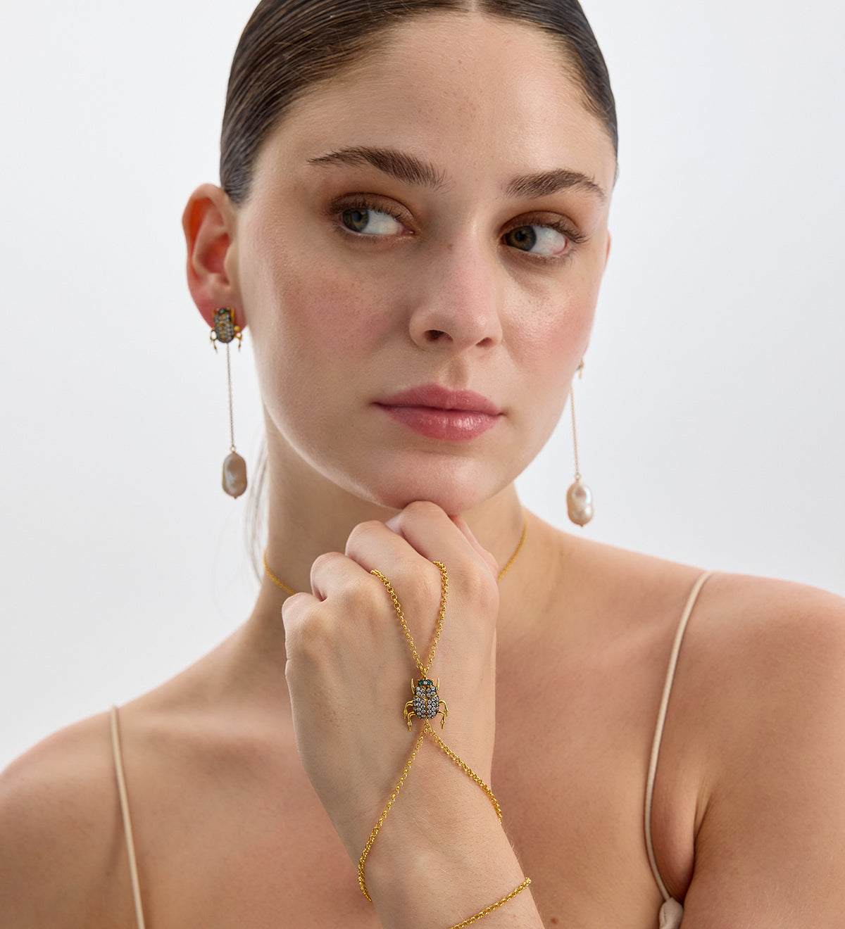 SCARAB HAND BRACELET