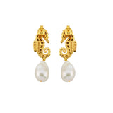 SEAHORSE WHITE PEARL EARRINGS