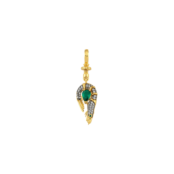 Silver shrimp charm by BEGÜM KHAN, detailed jewelry charm with a realistic shrimp design.