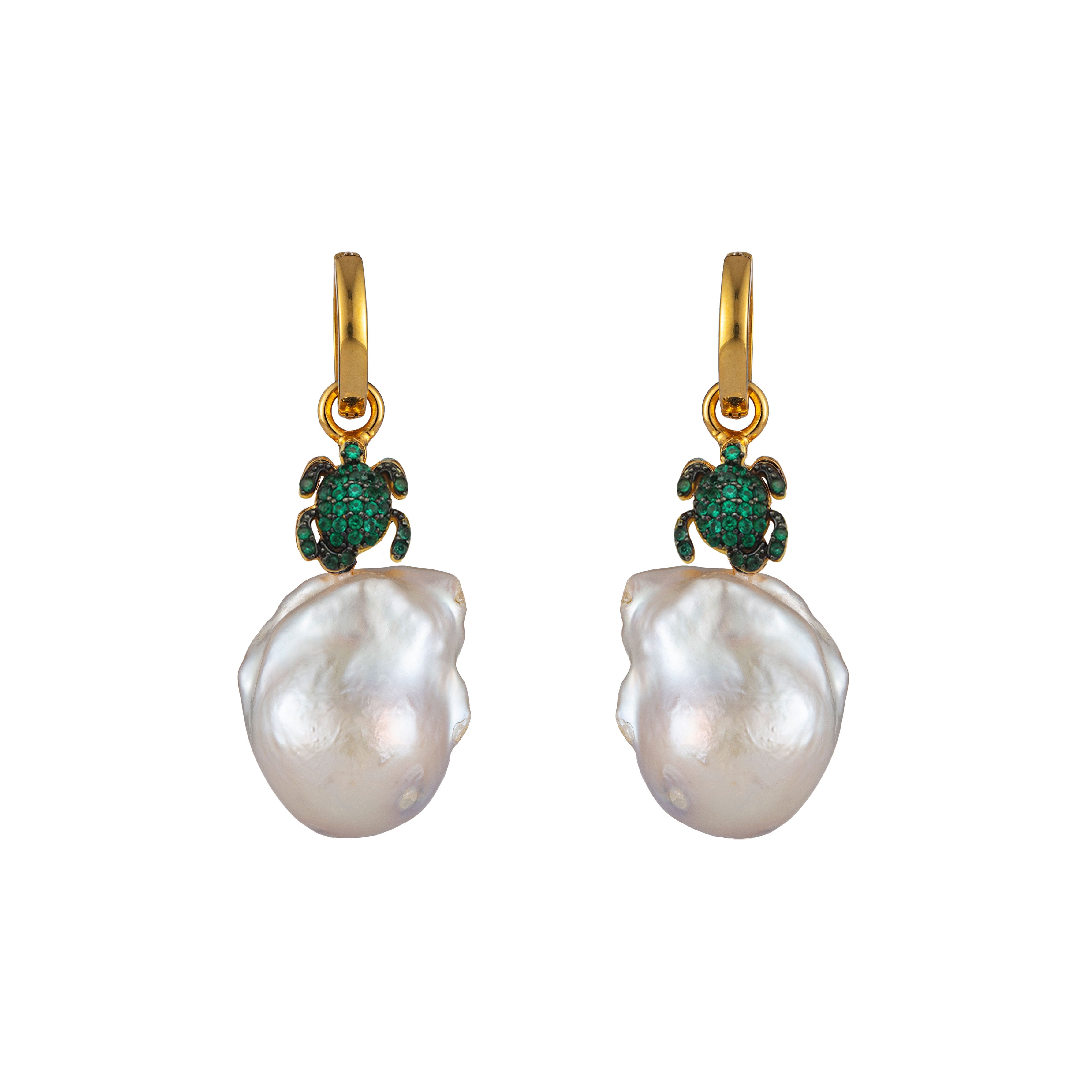 TURTLE BAROQUE HOOP EARRINGS