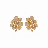 BEGÜM KHAN IRIS earrings featuring warm champagne crystal design, elegant dangle earrings for a sophisticated look